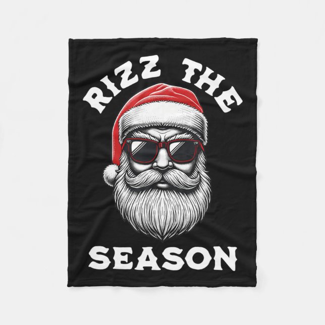 Rizz The Season Santa Merry Rizzmas Christmas Rizz Fleecedecke (Vorderseite)