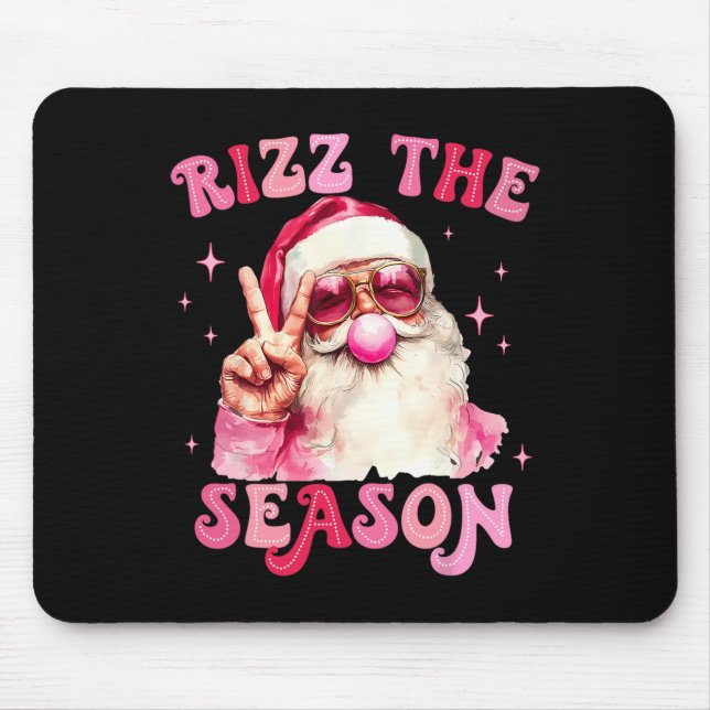 Rizz The Season Santa Pink Blase Gum Rizzmas Chri Mousepad (Vorne)