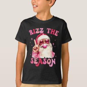 Rizz The Season Santa Pink Blase Gum Rizzmas Chri T-Shirt