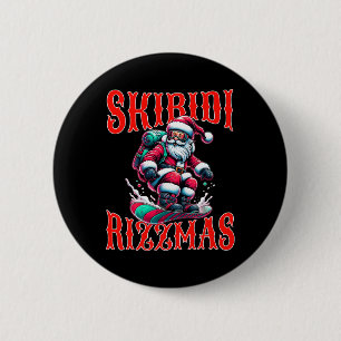 Rizz Weihnachtsfest Snowboard Santa Xmas Skibidi Button