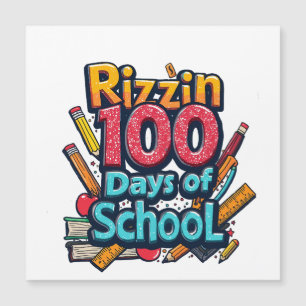 Rizzin 100 Tage der Schule Gen Alpha Funny Magnetkarte