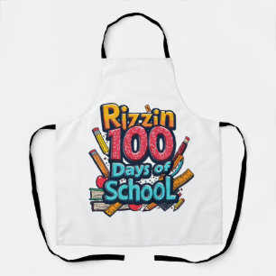 Rizzin 100 Tage der Schule Gen Alpha Funny Schürze