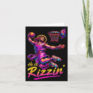 Rizzin Basketball Jesus hat Rizzen Ostern Karte