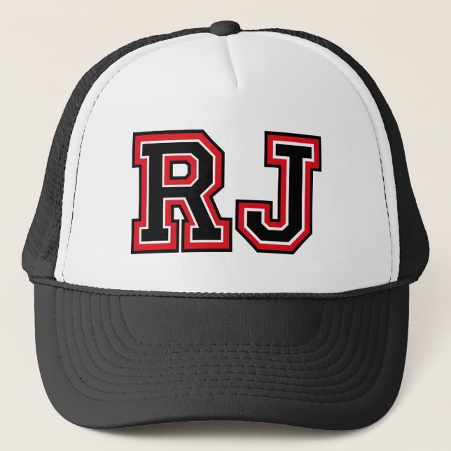 'RJ' Monogram Truckerkappe (Vorderseite)