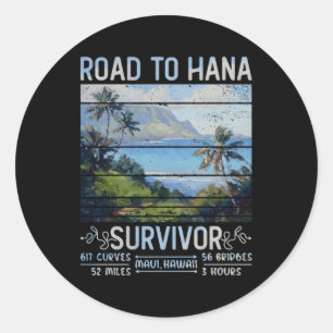 Rjc Road to Hana Survivor Maui Hawaii Trip Adventu Runder Aufkleber