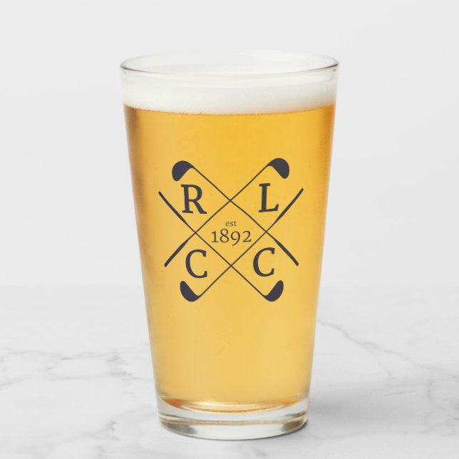 RLCC Pint Glasses - Raute Golf Logo Glas (Vorne (Gefüllt))