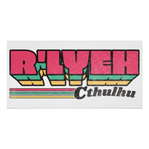R'lyeh Retro Label Cthulhu Poster