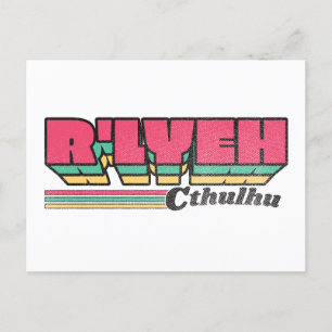 R'lyeh Retro Label Cthulhu Postkarte