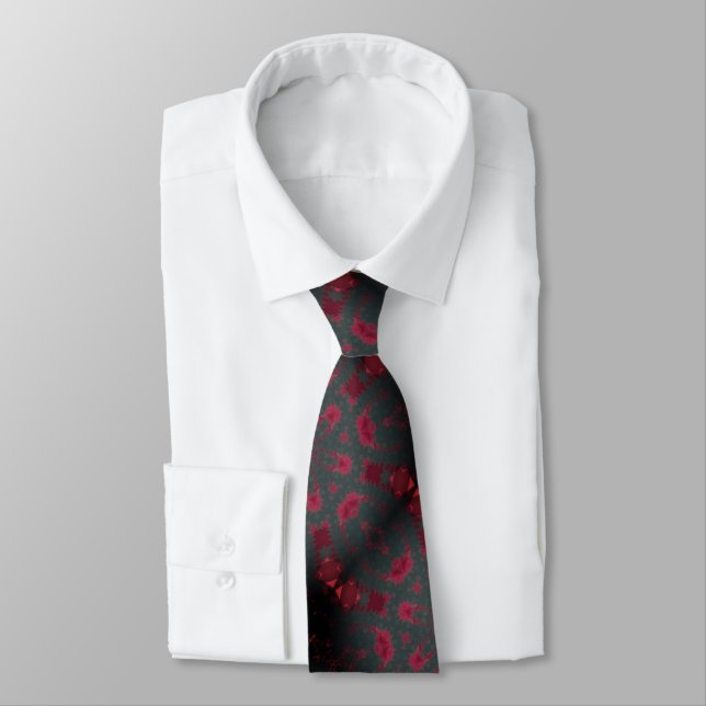 rmdesignflo55 Krawatte -BLACK- RED -NIEDLICH Neck  (Gebunden)