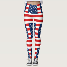 rmdesignflo55 USA Flag auf rotem Hintergrund Leggings