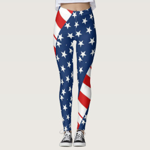 rmdesignflo55 USA Flag Leggings - roter Hintergrun