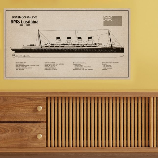 RMS Lusitania - Pläne für ein Schiffskonzept - SD Poster (Von Creator hochgeladen)
