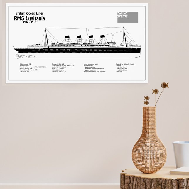 RMS Lusitania - Pläne für Schiffskonzepte BD Poster (Von Creator hochgeladen)