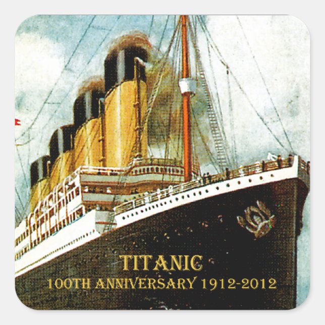 RMS Titanic 100 Jahre Quadratischer Aufkleber (Vorderseite)
