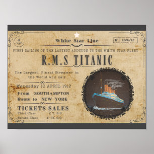 RMS TITANIC ANKÜNDIGUNGSPLAKAT POSTER