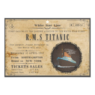 RMS TITANIC ANZEIGE FÜR DIE EINFAHRT FOTODRUCK