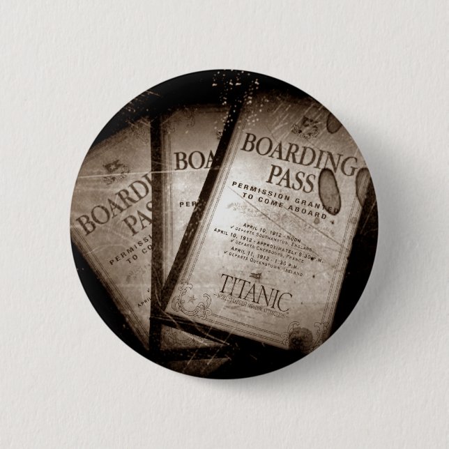 RMS Titanic Boarding Passes Button (Vorderseite)