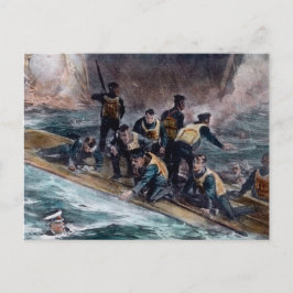 RMS Titanic Crew entkommt Behemoth Sinks Postkarte