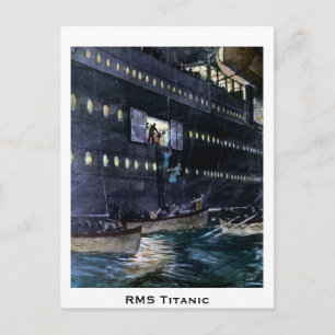 RMS Titanic Flucht zu den Rettungsbooten! Schnell! Postkarte
