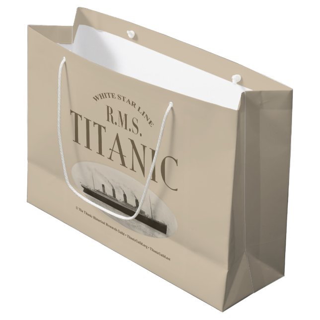 RMS Titanic Ghost Ship Sepia Geschenktasche Große Große Geschenktüte (Vorderseite Schrägansicht)
