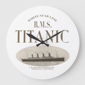 RMS Titanic Ghost Ship Sepia/White Clock Große Wanduhr