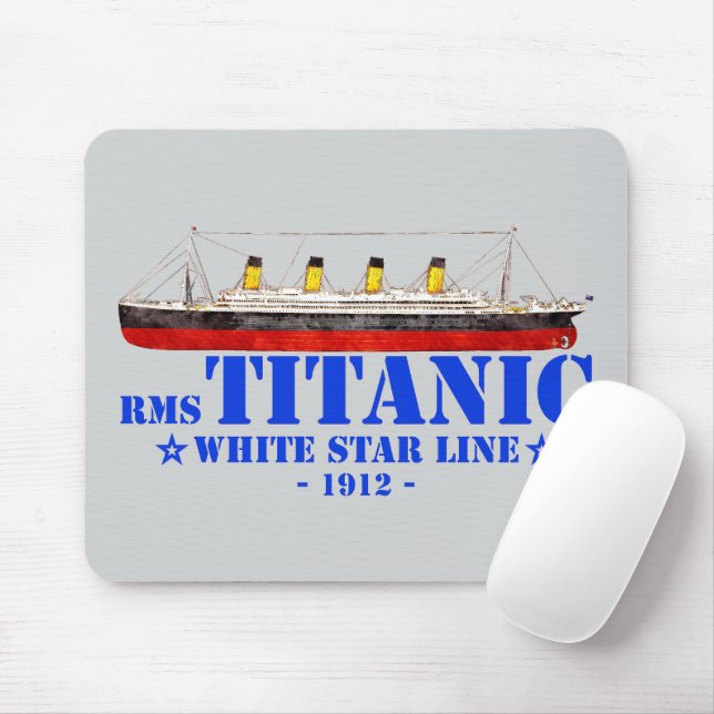 RMS Titanic Illustration - White Star Line 1912 Mousepad (Mit Mouse)