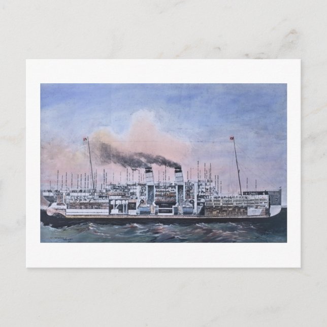RMS Titanic Internal Illustration Vintag Postkarte (Vorderseite)