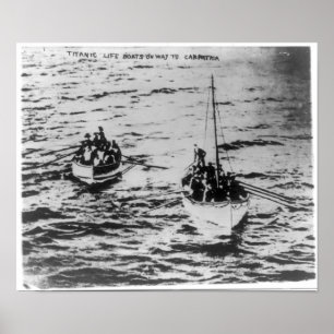 RMS Titanic - Rettungsboote auf dem Weg zu RMS Kar Poster