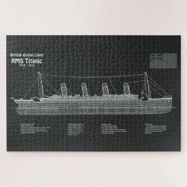 RMS Titanic Ship Blueprint Plans PBD (Horizontal)
