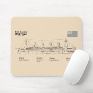 RMS Titanic Ship Blueprint Plans SD Mousepad