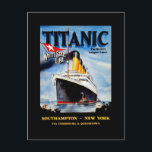 RMS Titanic Travel Ad Postkarte<br><div class="desc">Vintage Bilder mit dem verlassend RMS Titanic-Port. Die RMS Titanic war ein britischer Passagierschiff,  der nach einem Zusammenstoß mit einem Eisberg im Nordatlantik sank.</div>