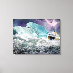 RMS Titanic und Iceberg Gemälde Wrapped Canvas Leinwanddruck