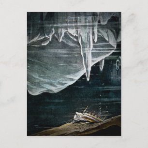 RMS Titanic unter dem Meer und Eisbergen Vintage Postkarte