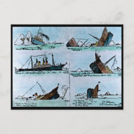 RMS Titanic Vintag Illustration of Sinking Postkarte