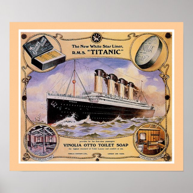 RMS Titanic Vintag Soap Ad (Leinwand) Poster (Vorne)