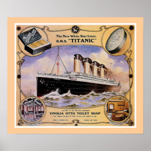 RMS Titanic Vintag Soap Ad (ohne Rand) Poster