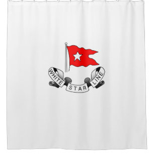 RMS Titanic White Star Line - Red Flag Star Logo Duschvorhang