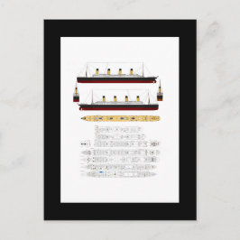 RMS Titanic Zeichn und Diagramm Postkarte