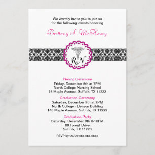 RN Abschluss Einladung / Pinning Graduierung Party
