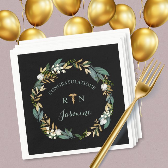 RN Abschluss Grünkranz + Goldkadukus Serviette (Von Creator hochgeladen)