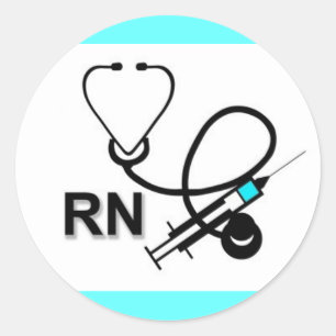 Rn-Aufkleber mit Stethoskop- und Runder Aufkleber