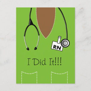 RN Black Nurse Graduation Invitation Scrub Lime #9