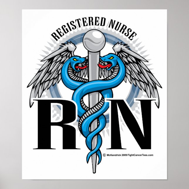 RN Caduceus Blue Poster (Vorne)
