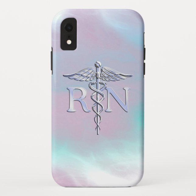 RN Caduceus Medical Mother Pearl Decor Case-Mate iPhone Hülle (Rückseite)