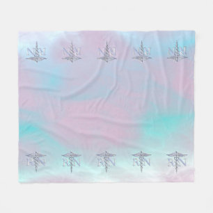 RN Caduceus Medical Mother Pearl Decor Fleecedecke