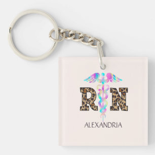 "RN" en Empreinte de léopard - Logo Médicale color