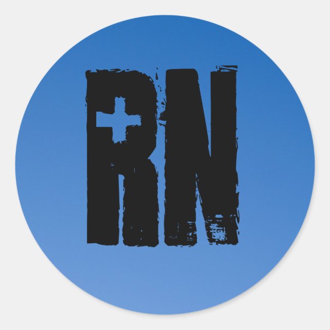 RN für Männer Runder Aufkleber (Vorderseite)