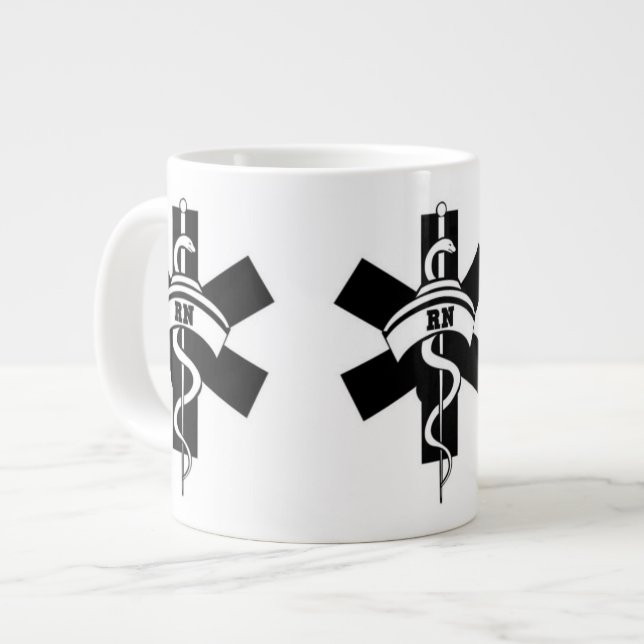 RN-Krankenschwestern Jumbo-Tasse (Vorderseite Links)