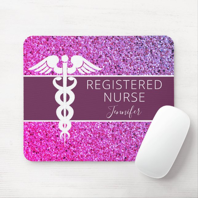RN Medical Lila Glitzer Personalisiert Mousepad (Mit Mouse)