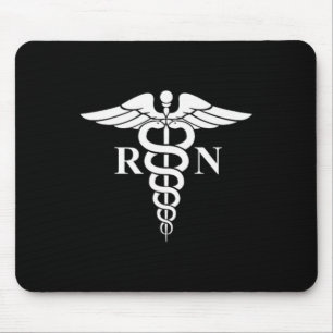 Rn Nurse Caduceus Medical Symbol Nursing Logo Gesc Mousepad